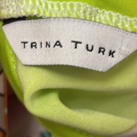 Trina Turk Mini Dress Colorful Butterflies Size XS Shoulder Tie Luxury Designer - Picture 7 of 11